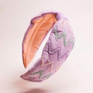 ✨NWT Lavender Pastel Beaded Zigzag Padded Headband